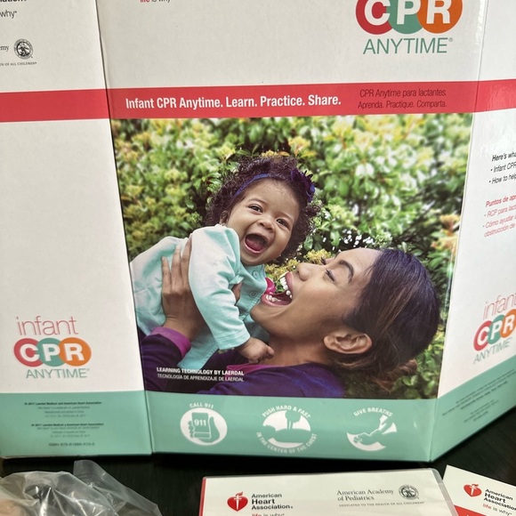New Infant CPR Doll Anytime Kit AHA Heart Association DVD Training +Baby Manikin - Picture 6 of 15